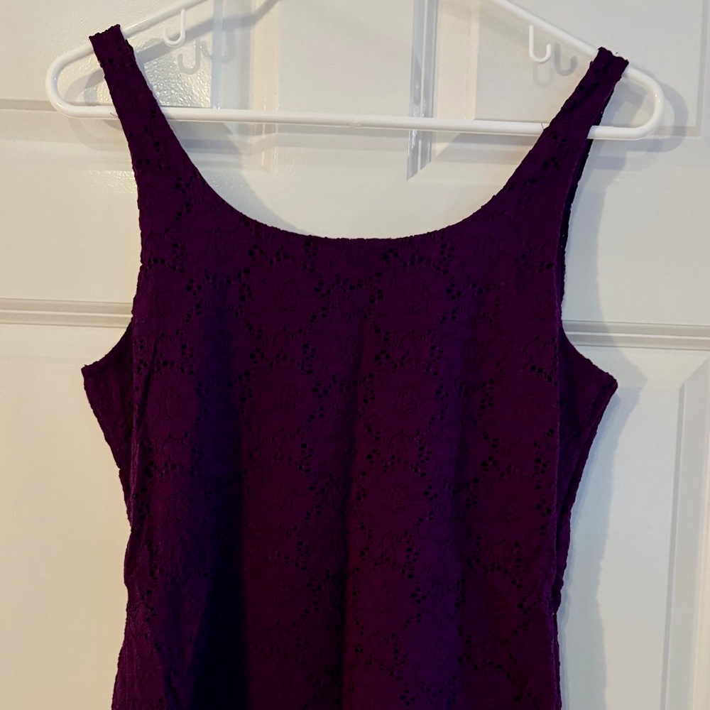White House Black Market Purple Lace Camisole - Picture 2 of 3